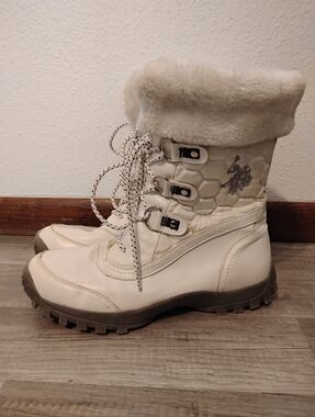 U.S. Polo White Faux Fur Snow Boots